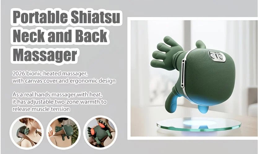 USB Heated Neck, Shoulder, and Back Massager – 6D Simulated Human-Hand Deep Kneading Technology, Multi-Part Massage for Neck, Shoulders, Back, and Legs, Relieving Office Fatigue and Muscle Tension Caused by Prolonged Sitting
