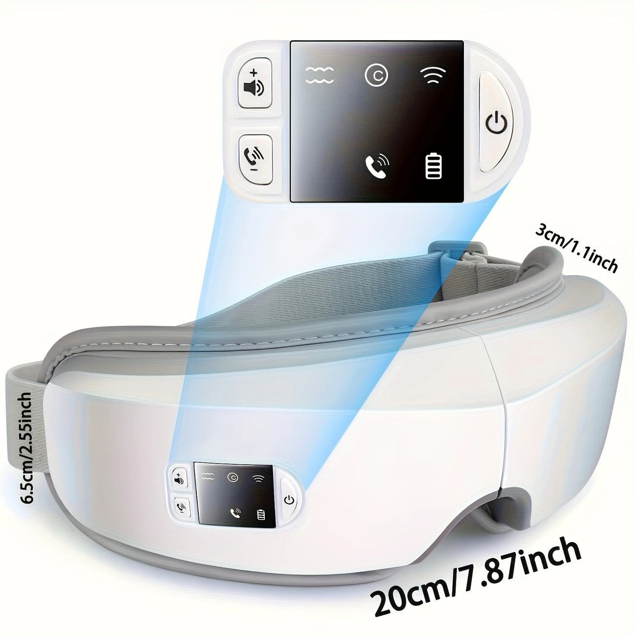 4D Smart Multifunctional Eye Massager with Air Pressure, Vibration, Heating, and Music.