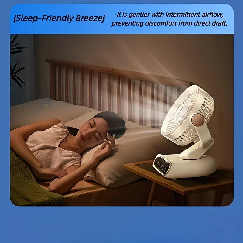 Cream rice,AI Smart Circulating Fan: 4 Modes + Silent Airflow, Your All-Scenario Cooling Companion