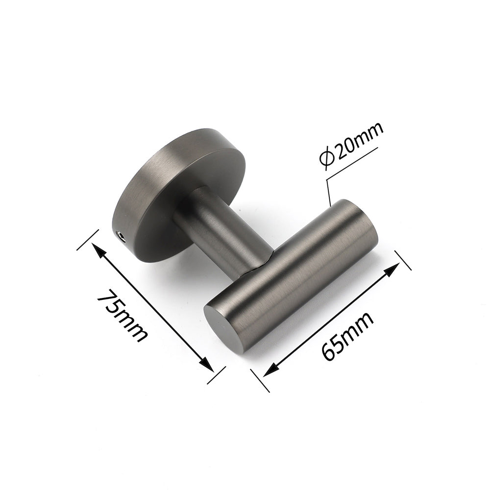Gun Metal Tidy Robe Hook Hanger Organizer Bathroom Stainless Steel Wall Mounted