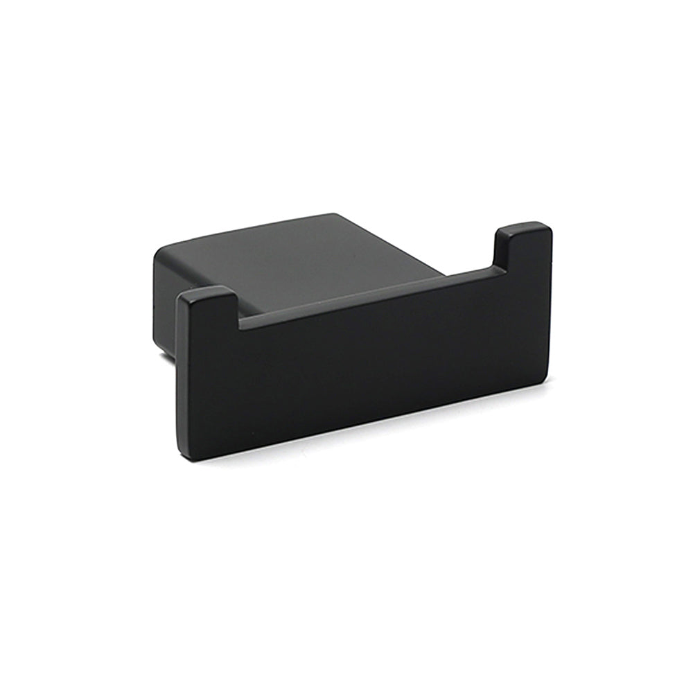 Matt Black Square Robe Hook Clothes Towel Holder Bathroom Wall Hanger Accessory