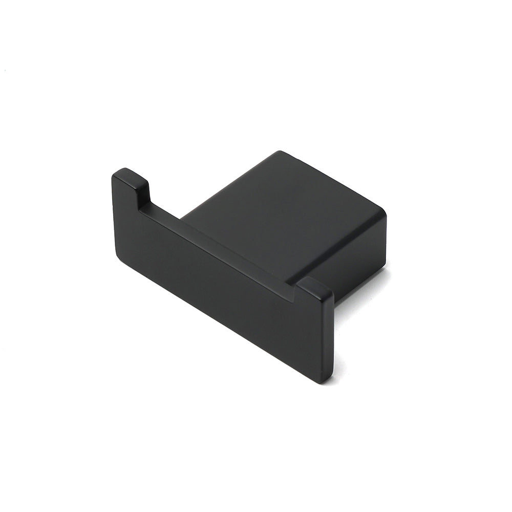 Matt Black Square Robe Hook Clothes Towel Holder Bathroom Wall Hanger Accessory