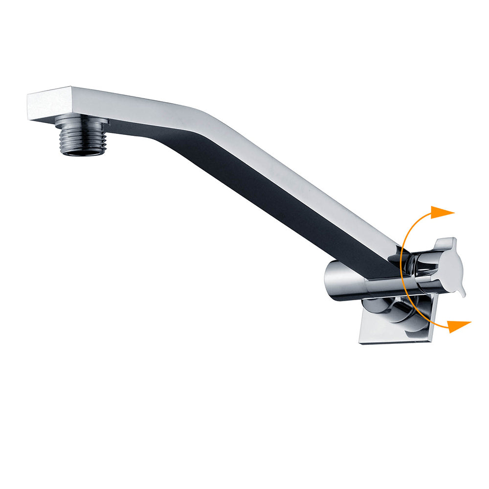 Square Chrome Brass Up & Down Adjustable Wall Mounted Shower Arm For Shower Head