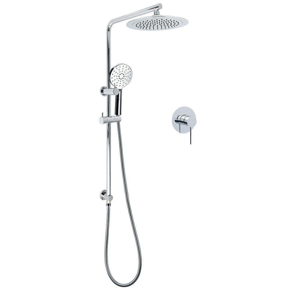 WELS Chrome 9" Rain Shower Head 3 Modes Handheld Rose Slide Rail Set Diverter Mixer