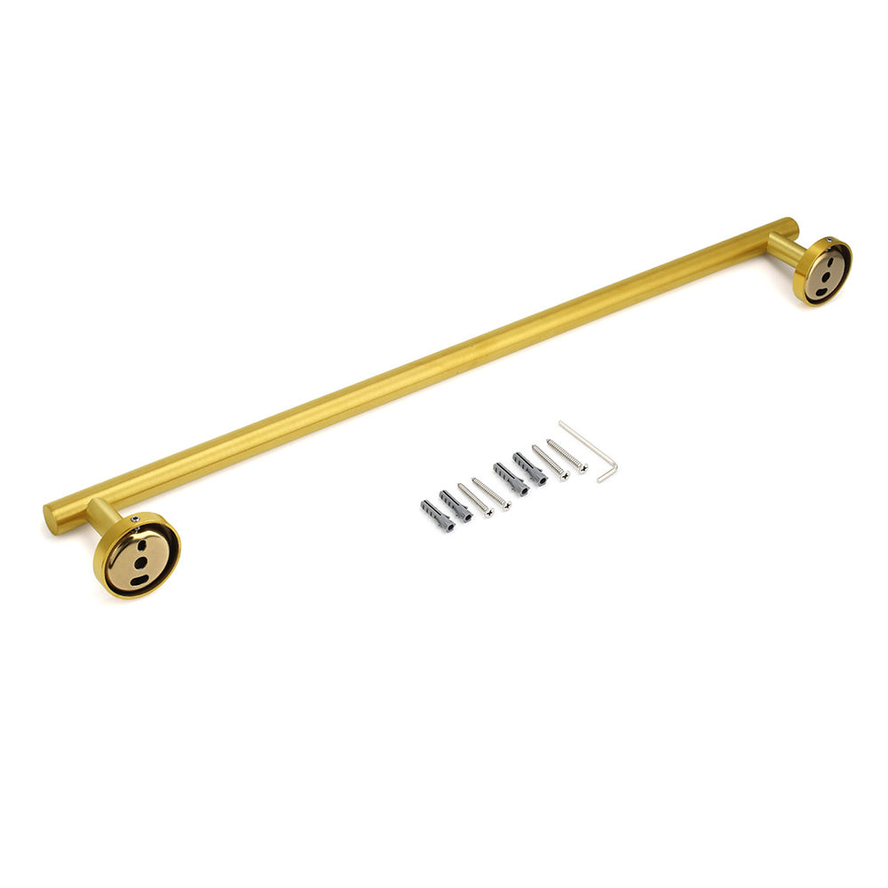 Brushed Gold Stainless Steel 750mm Long Towel Rack Rail Holder Round Hanger Bar