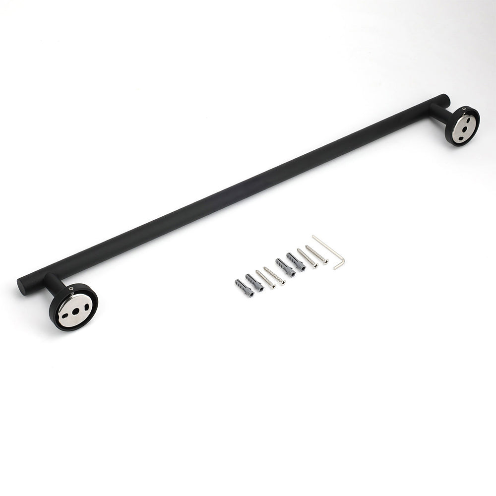 Matt Black 600mm Long Single Towel Rack Rail Holder Stainless Steel Hanger Bar