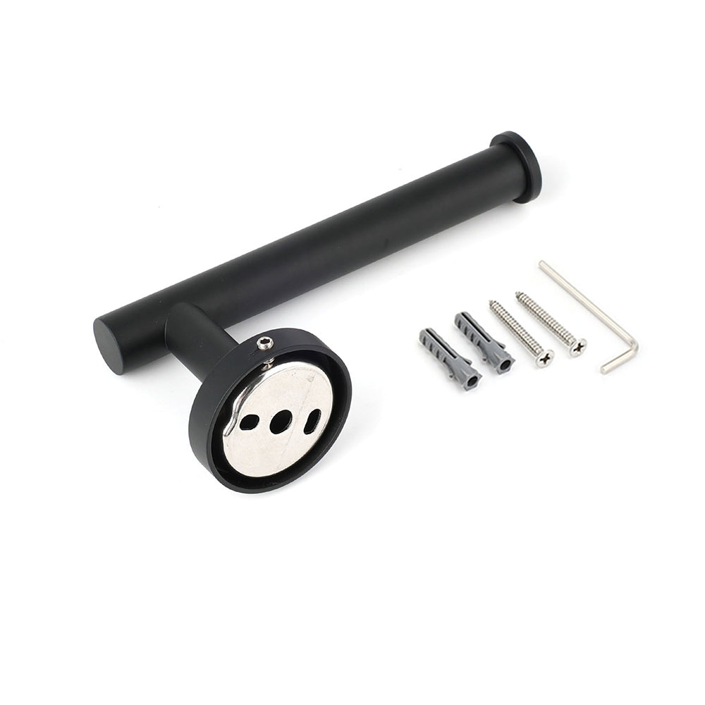 Matt Black Round Stainless Steel Toilet Paper Roll Tissue Holder Bathroom Wall