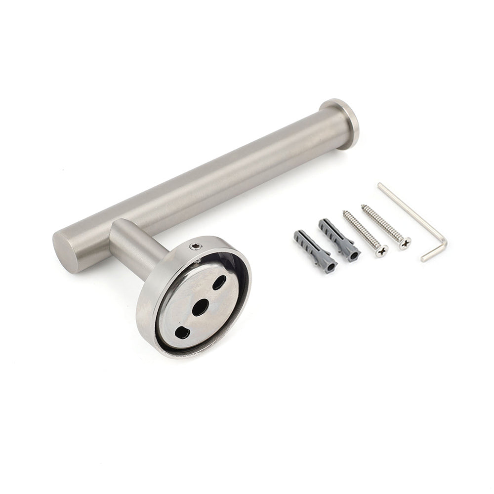 Brushed Nickel Stainless Steel Toilet Paper Roll Tissue Holder Rack Kit Bathroom