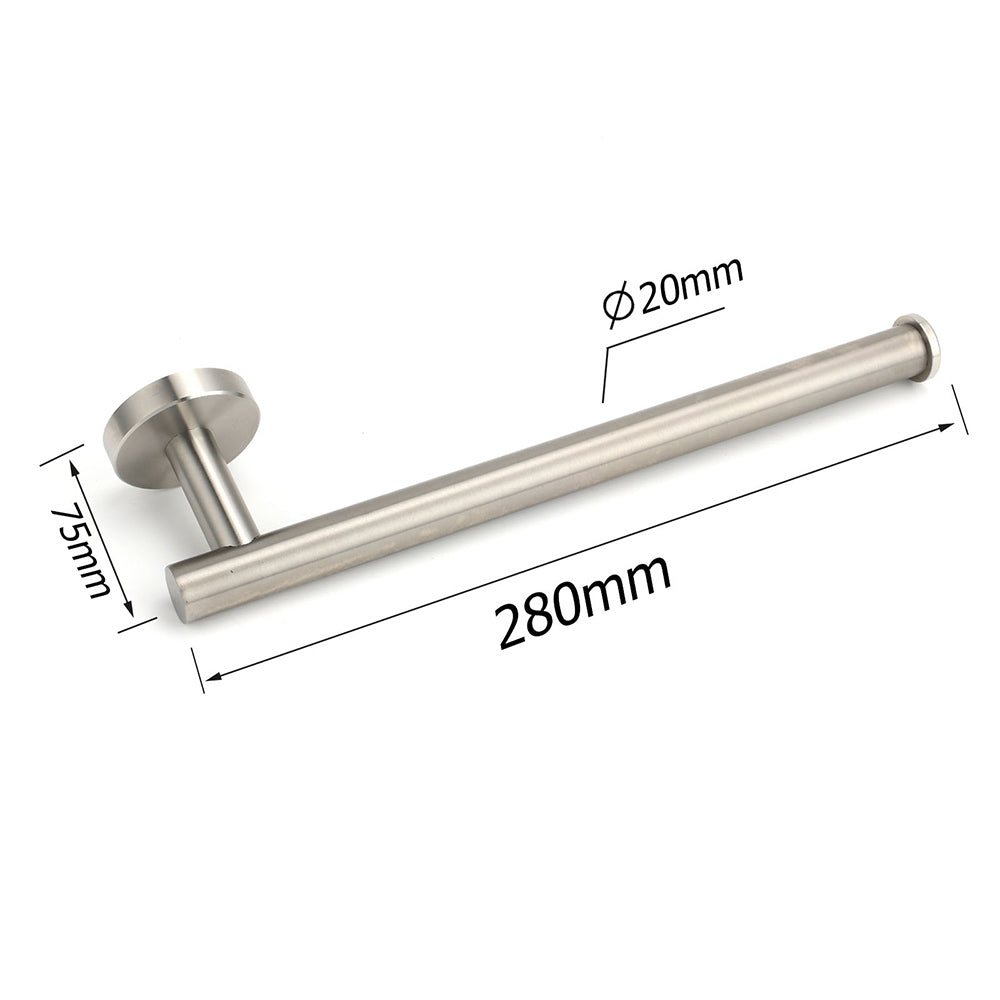 Brushed Nickel Round Towel Rack Holder Hook Clothes Hanger Bathroom Accessory