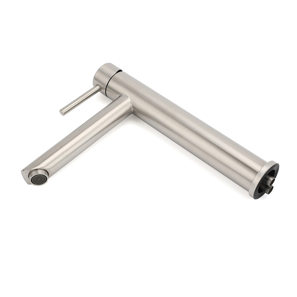 WELS Bathroom Laundry Round Basin Mixer Vanity Sink Faucet Tap Silver Brushed