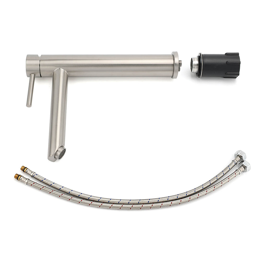 WELS Bathroom Laundry Round Basin Mixer Vanity Sink Faucet Tap Silver Brushed