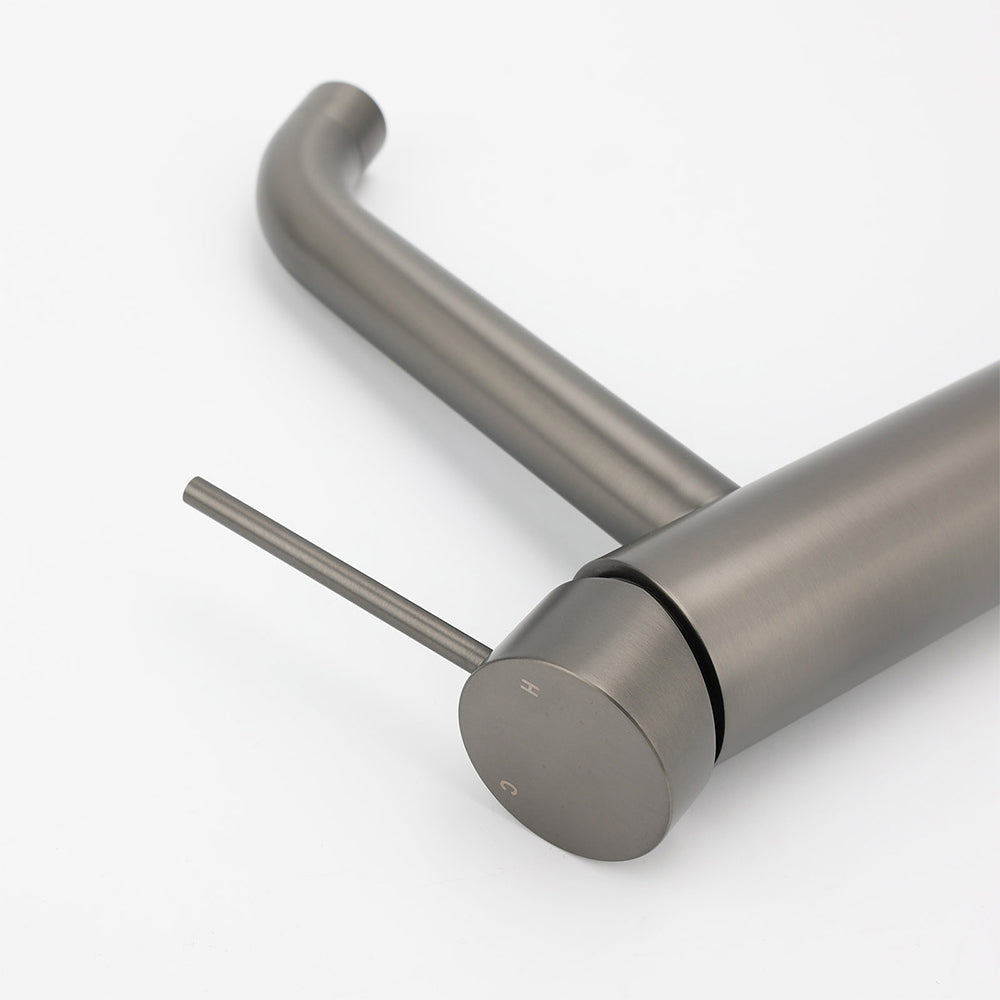 WELS Gunmtal Grey Tall Kitchen Laundry Basin Mixer Vanity Sink Faucet Tap Valve