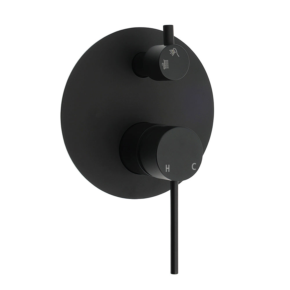 Stainless Steel Black Round Shower Mixer Diverter Lead Free Healthy For Bath Set