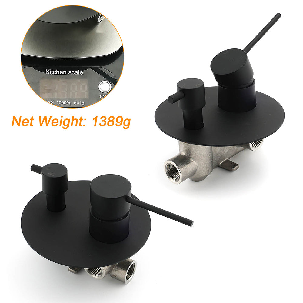 Stainless Steel Black Round Shower Mixer Diverter Lead Free Healthy For Bath Set
