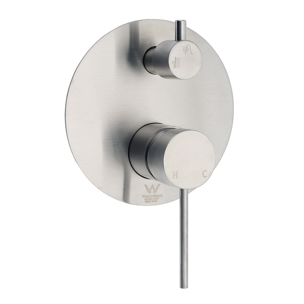 AU Round Stainless Steel Shower Mixer Diverter Brushed Nickel For Bathroom Sets