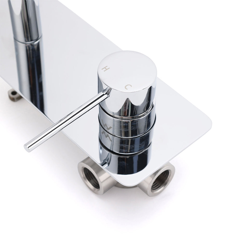 WELS Chrome Round Wall Mounted Basin Vanity Mixer Bath Tub Bubble Faucet Spout