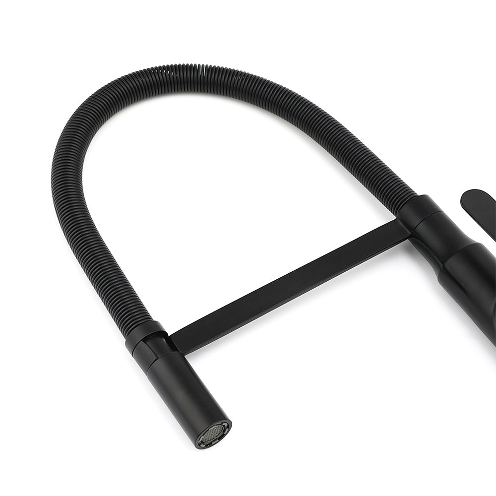Matt Black Kitchen Sink Basin Mixer 360º Swivel Faucet Tap Pull Out Spout WELS