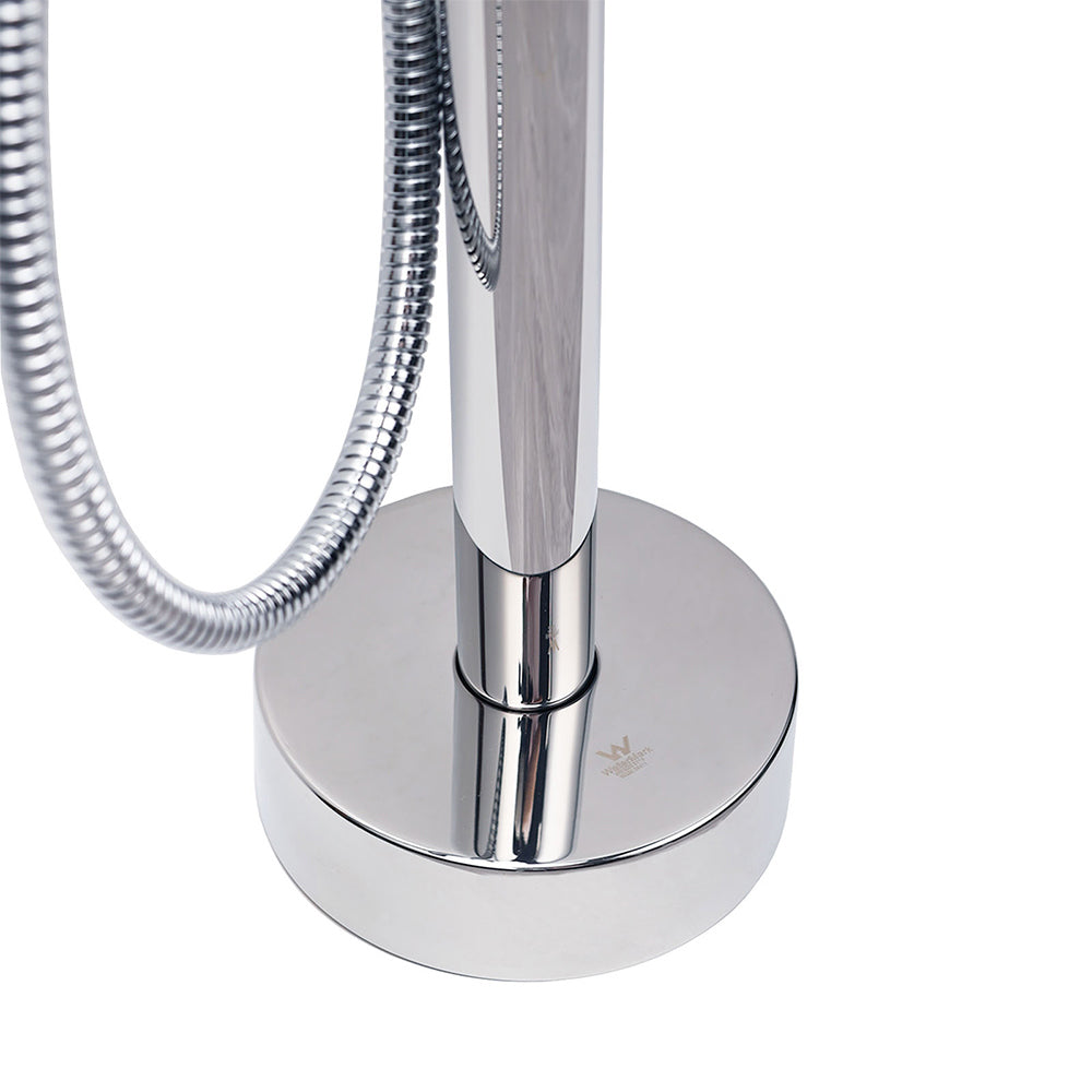 Polished Chrome Bathtub Filler Free Standing Mixer Faucet Tap Spout Handset WELS