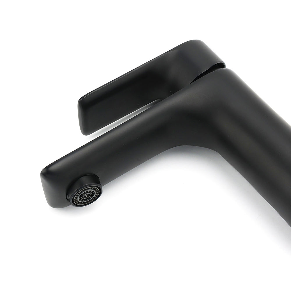 WELS Matt Black Basin Mixer Bathroom Vanity Laundry Sink Flick Faucet Tap Valve