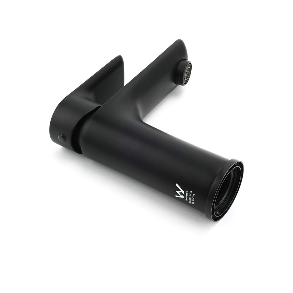 WELS Matt Black Basin Mixer Bathroom Vanity Laundry Sink Flick Faucet Tap Valve