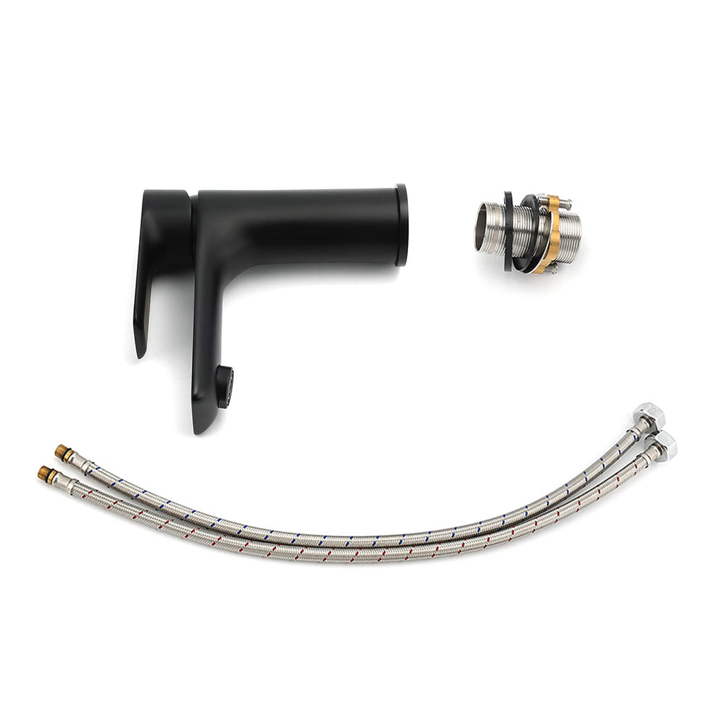 WELS Matt Black Basin Mixer Bathroom Vanity Laundry Sink Flick Faucet Tap Valve