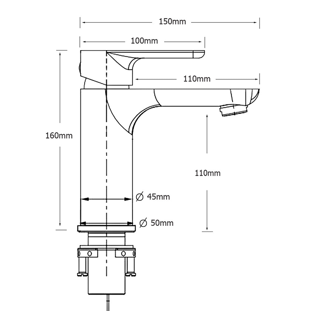 WELS Matt Black Basin Mixer Bathroom Vanity Laundry Sink Flick Faucet Tap Valve