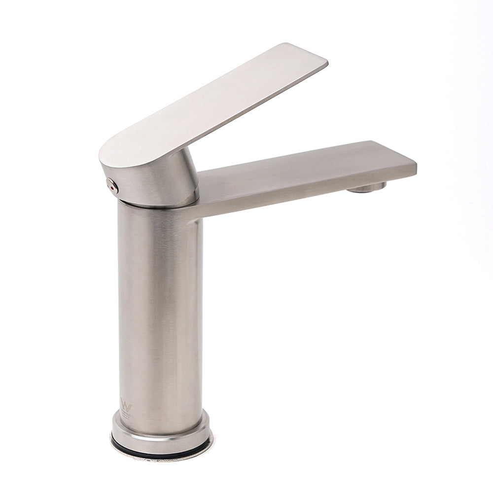 WELS Brushed Nickel Laundry Standard Basin Mixer Vanity Sink Faucet Spout Tap