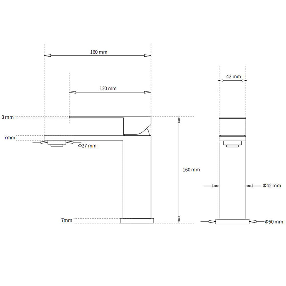 WELS Brushed Nickel Laundry Standard Basin Mixer Vanity Sink Faucet Spout Tap