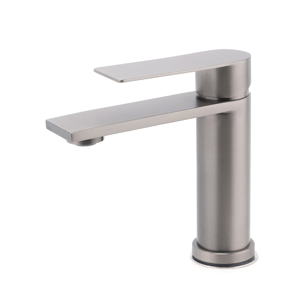 Gun Metal Grey Bathroom Basin Mixer Vanity Sink Square Faucet Spout Laundry Tap