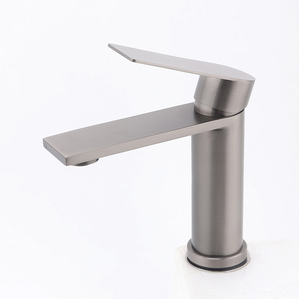 Gun Metal Grey Bathroom Basin Mixer Vanity Sink Square Faucet Spout Laundry Tap