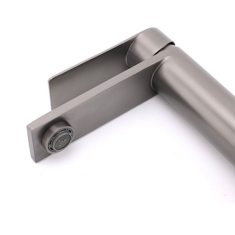 Gun Metal Grey Bathroom Basin Mixer Vanity Sink Square Faucet Spout Laundry Tap