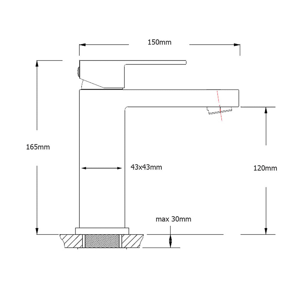 Gun Metal Square Cubic Basin Mixer Faucet Hot Cold Tap Kitchen Laundry Vanity Set