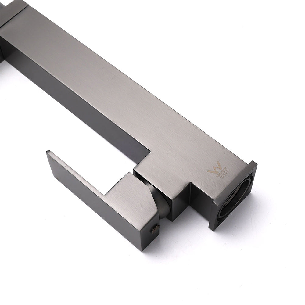 Gun Metal Tall Kitchen Sink Basin Mixer Swivel Faucet Tap Pull Out Spout Head