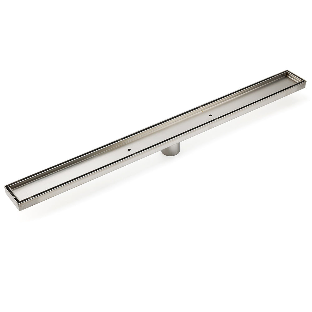 WaterMark Brushed Steel 900mm Tile Insert Shower Grate Floor Drain 50mm Outlet