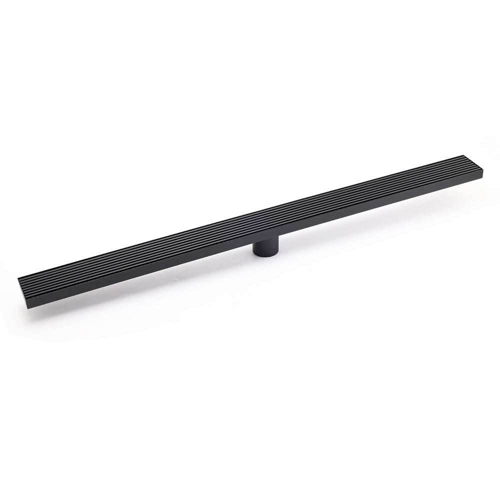 Matt Black 900mm Long Strip Fence Shower Grate Floor Drain 50mm Waste Watermark