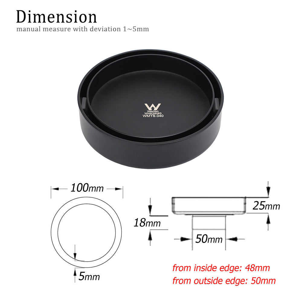 Watermark Matt Black Round 100mm Tile Insert Floor Drain Shower Grate 50mm Waste