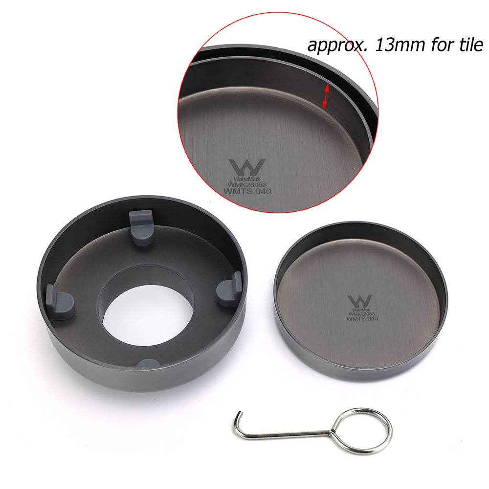 Gun Metal Round 100mm Bathroom Tile Insert Floor Drain Shower Grate 50mm Waste