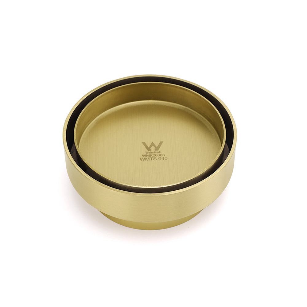 Brushed Gold 100mm In Diamater Tile Insert Floor Drain Shower Grate 75mm Outlet