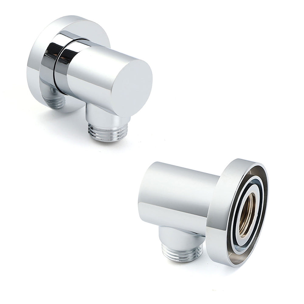 Bathroom Component Brass Chrome Flexible Shower Elbow Connector Water Inlet 1/2" End