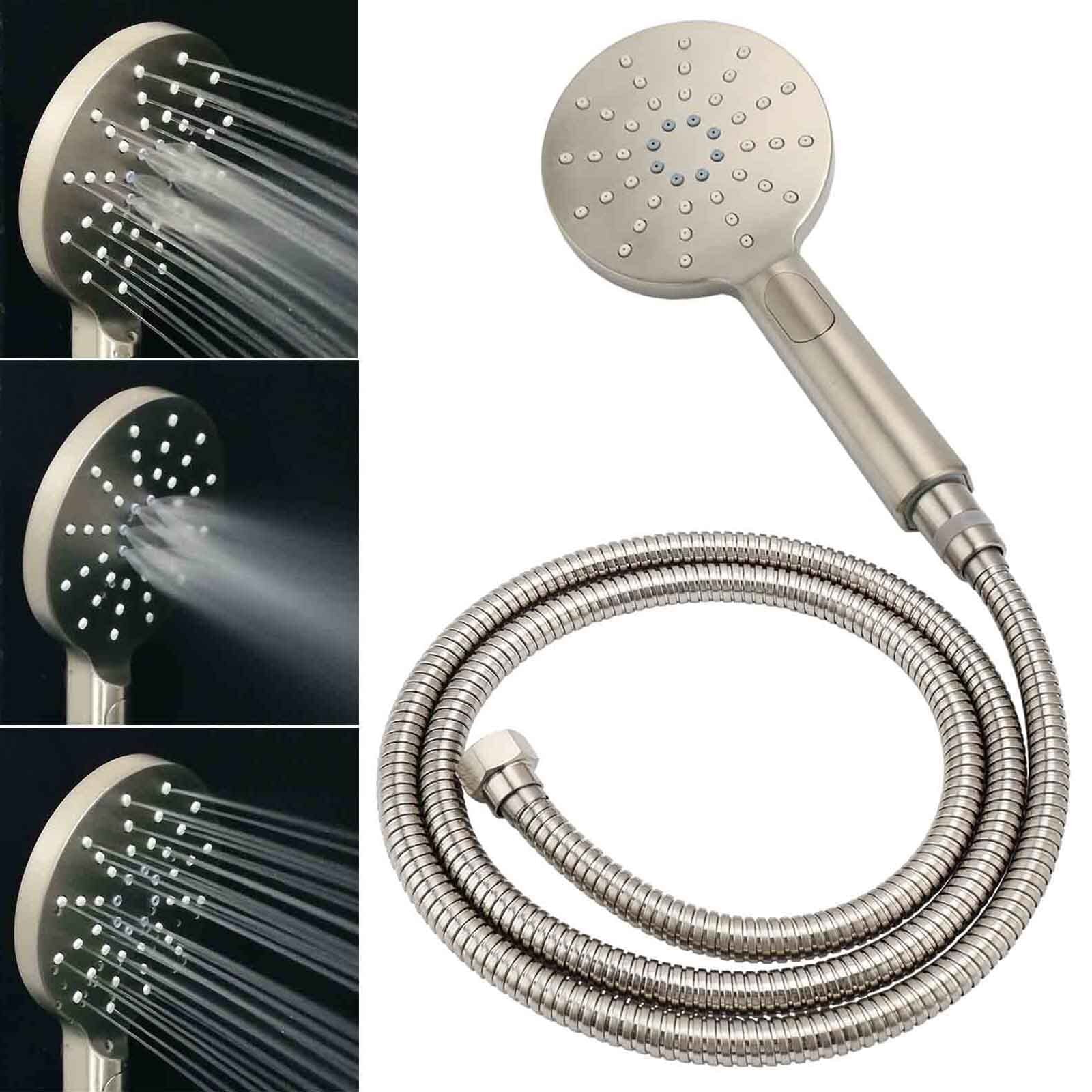 WELS Brushed Nickel Dual Shower Set Sliding Rail Arm 8" Round Head Handheld Mixer