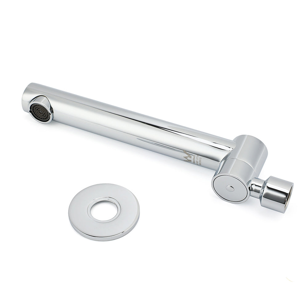 Watermark Chrome Round Basin Wall Mount Faucet Outlet 180° Swivel Brass Bath Tub Spout