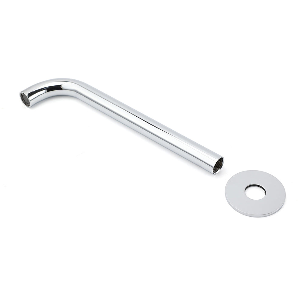 Polisehd Chrome Round 250mm Long Water Filler Spout Bath Tub Wall Mounted Outlet