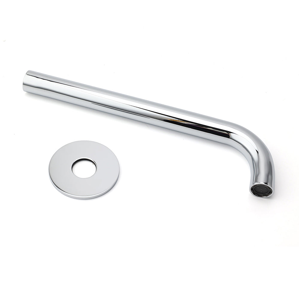 Polisehd Chrome Round 250mm Long Water Filler Spout Bath Tub Wall Mounted Outlet