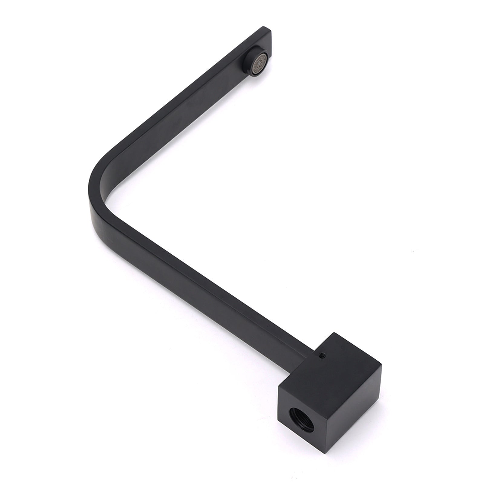 Black Gooseneck Arm High Rise Wall Mounted Bathtub Square Spout Water Outlet