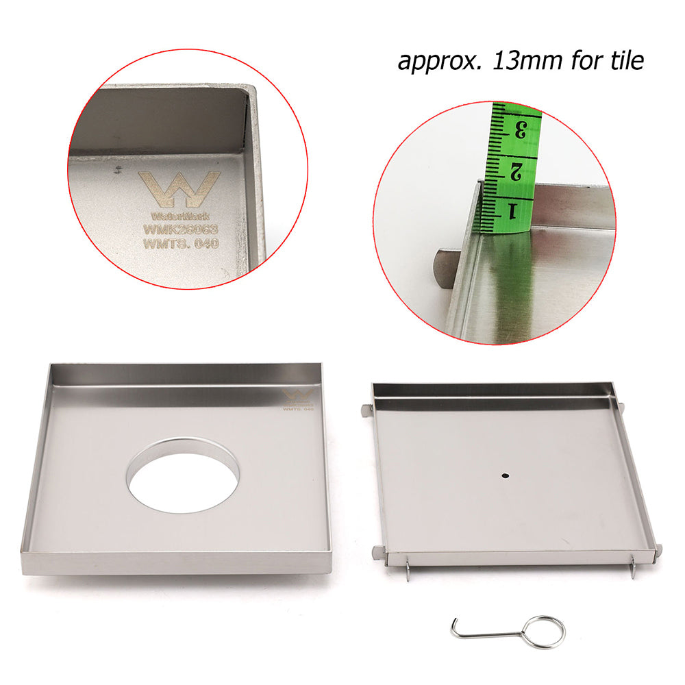 Bathroom Large Square 200x200mm Tile Insert Floor Drain Shower Grate 80mm Waste
