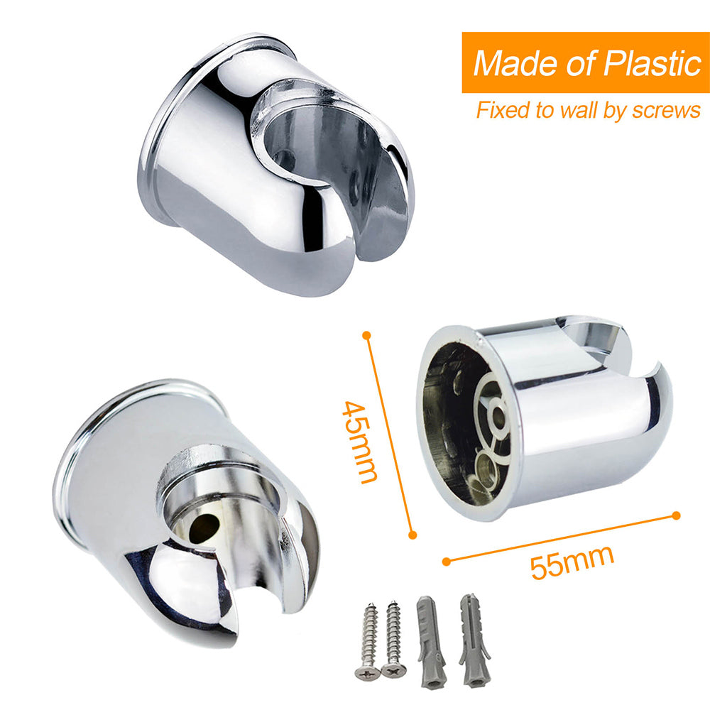Round ABS Plastic Chrome Wall Hang Bracket Holder For Hand Held Shower Head Hose