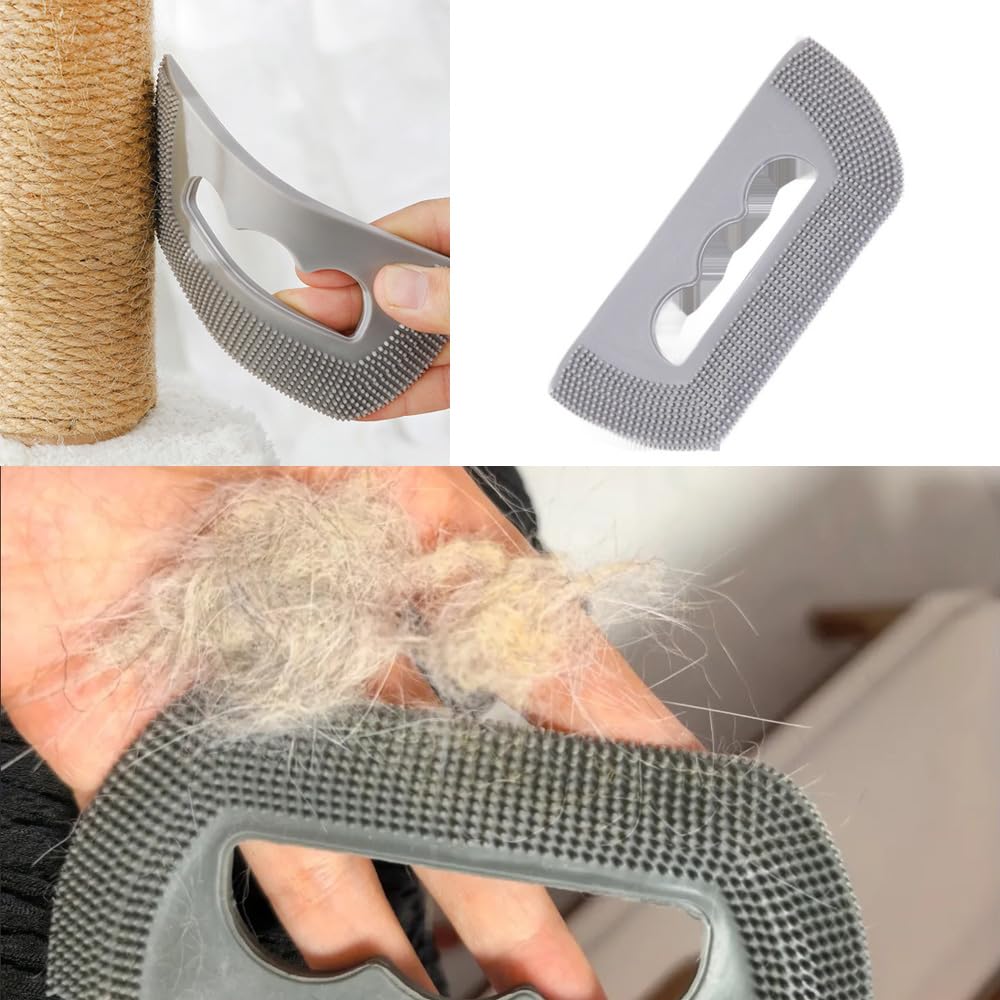Cat Brush - Pumpkin Shape - Cat Comb - Dog Brush - Brush Against Cat Hair - Anti-Shedding - Coat Care - Gray
