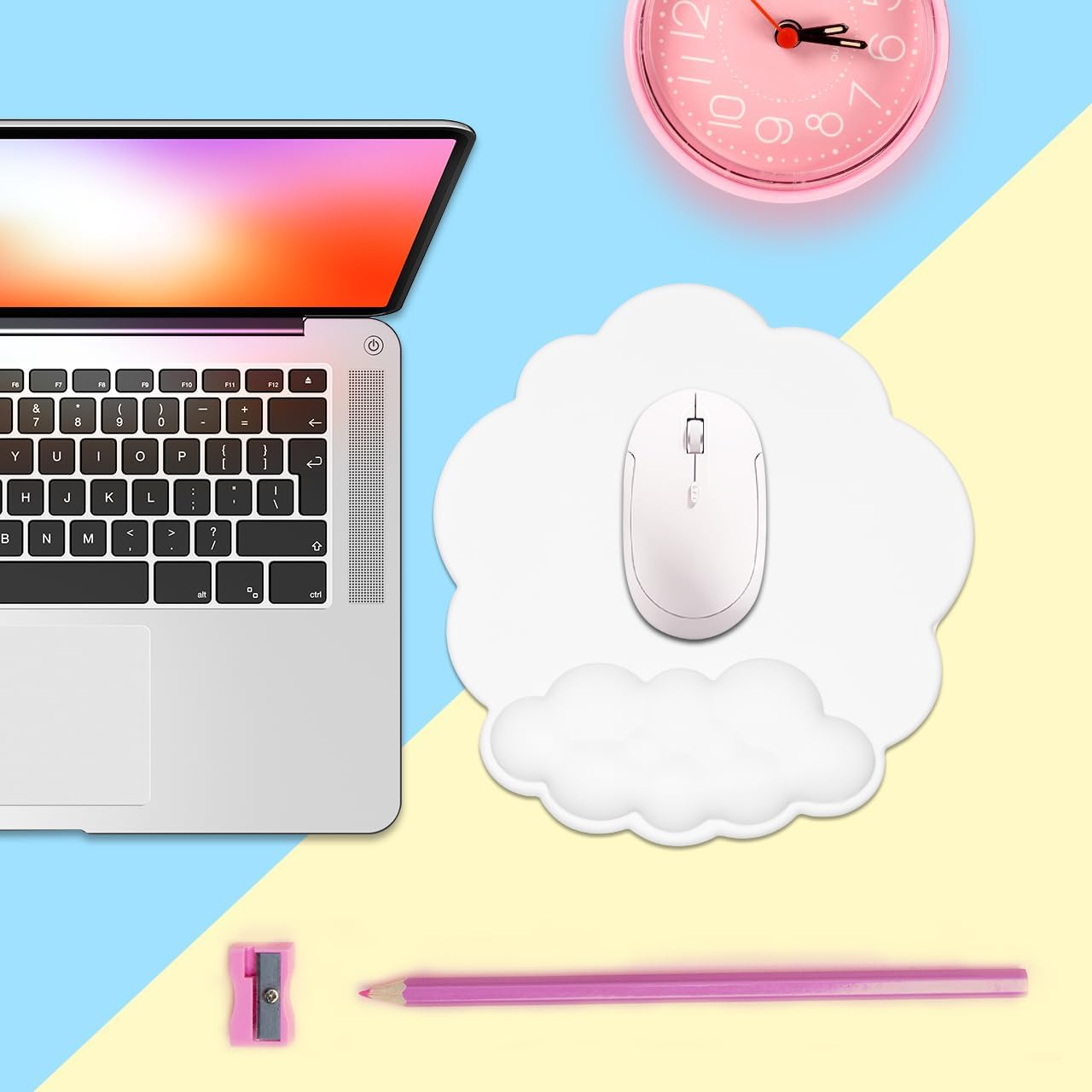 Mouse pad - Mouse pad with wrist rest - Ergonomic mouse pad - Mouse pad with leather surface, suitable for computers, laptops, office, home and travel, with non-slip bottom