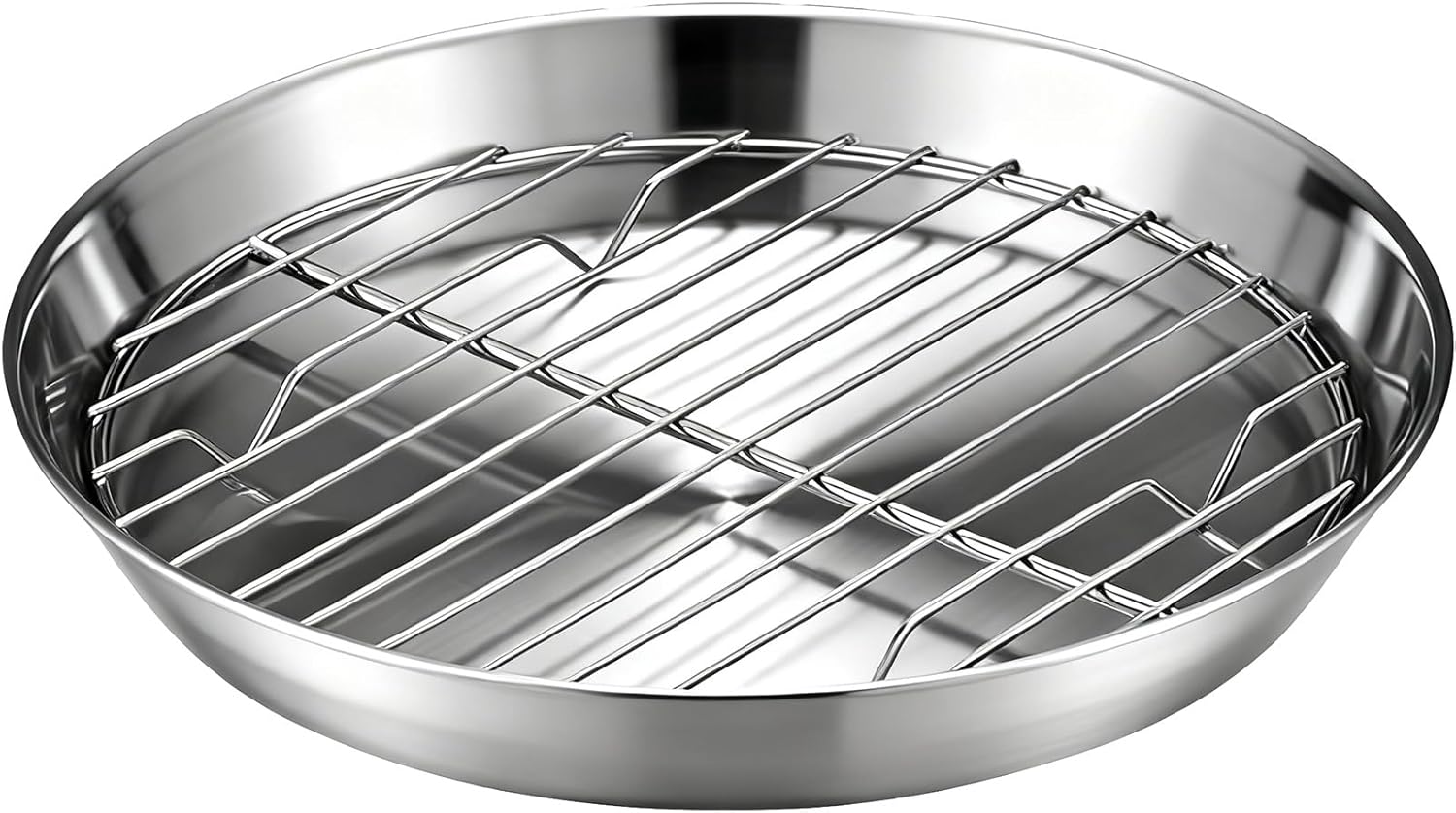Baking tray for air fryer - Air fryer baking pan - Air fryer accessories - Baking tray with rack - Made of 304 stainless steel - 20 cm
