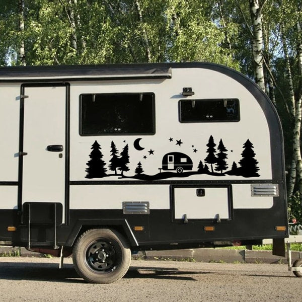Tree Forest Vinyl Body Decal Sticker for SUV RV Van Caravan Off